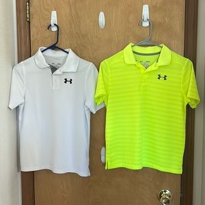 Two Youth Under Armour Polo Shirts Size YLG